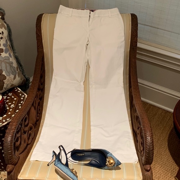 NWOT VINEYARD VINES BOOTCUT STYLE 10” RISE WHITE COTTON SLACKS WITH STRETCH SZ 2 - Picture 2 of 15